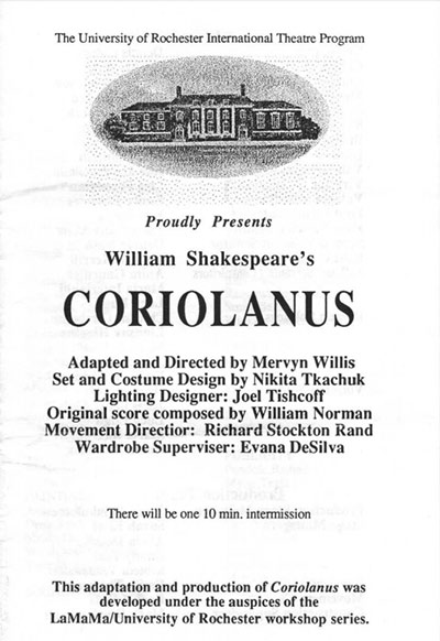 Coriolanus program cover