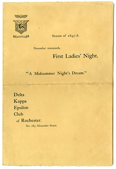 Midsummer Night's Dream program cover from 1897