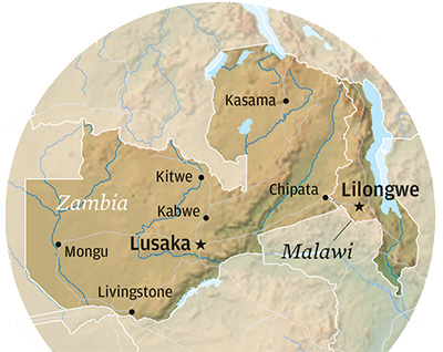 detail map of Zambia