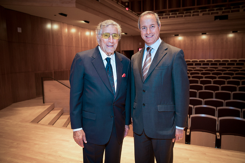 Singer Tony Bennett with Jamal Rossi, the Joan and Martin Messinger Dean of the Eastman School of Music.