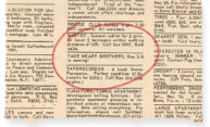 Gay Lib classified ad submitted by Larry Fine