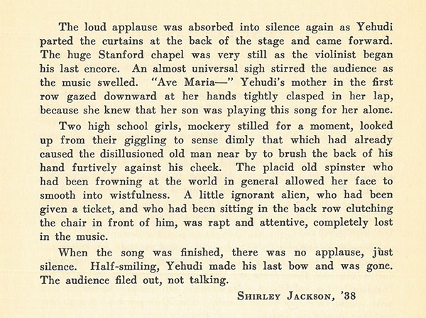 Historic image of Shirley Jackson's early writing