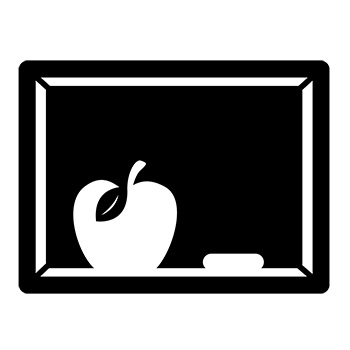 icon of apple and a blackboard