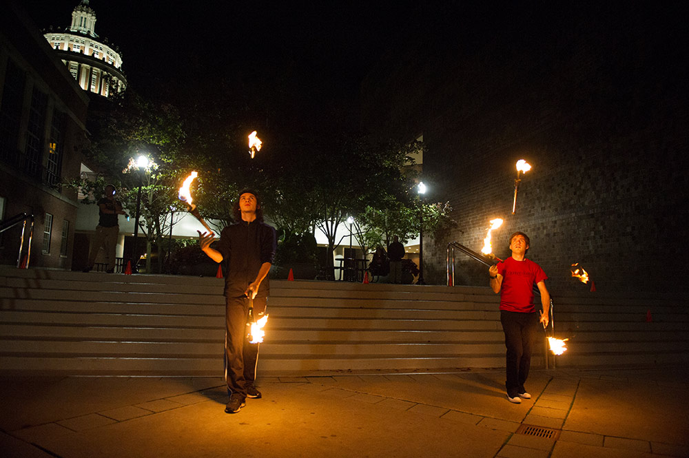 jugglers with fire
