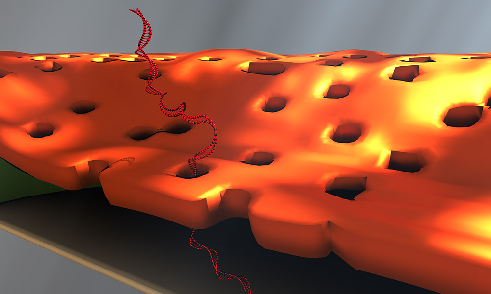 artist's illustration of nanofilter.