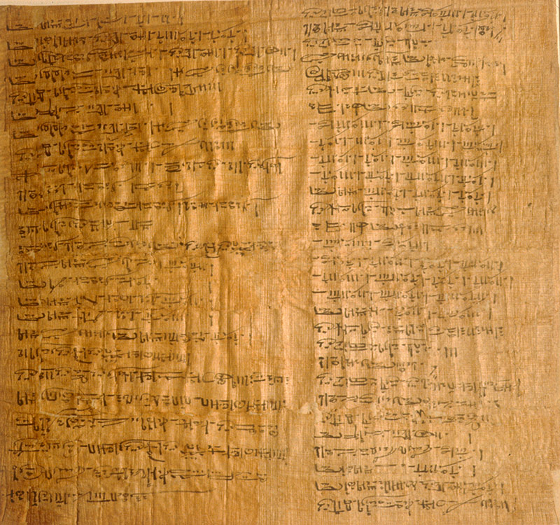 scan from a large sheet of papyrus writing
