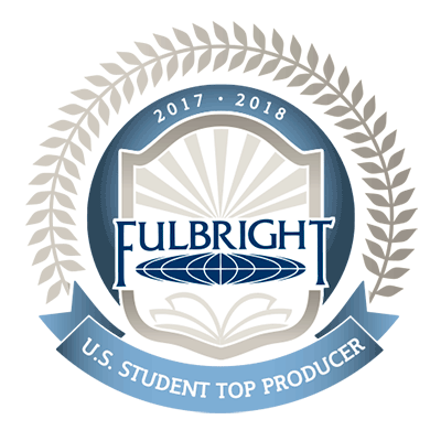 logo reads 2017-2018 Fulbright US Student Top Producer