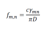 formul reads fm,n = cymn over pi D