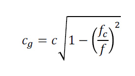 formula reads cg = c times the square root of 1 minue fc over f squared