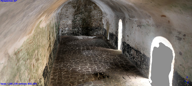 digital representation of a room inside a castle