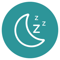 graphic of a moon and Zzz's