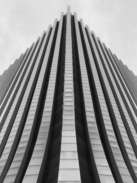 Looking up from the bottom of the Chase Building