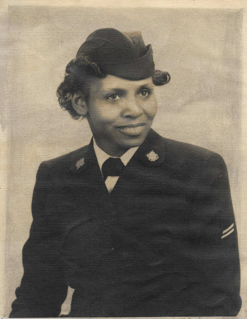 historical image of Olivia Hooker in a Coast Guard uniform