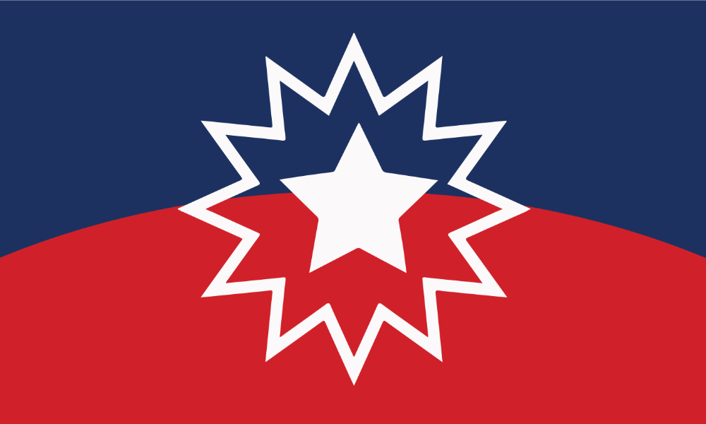 Red, white, and blue Juneteenth flag variation.