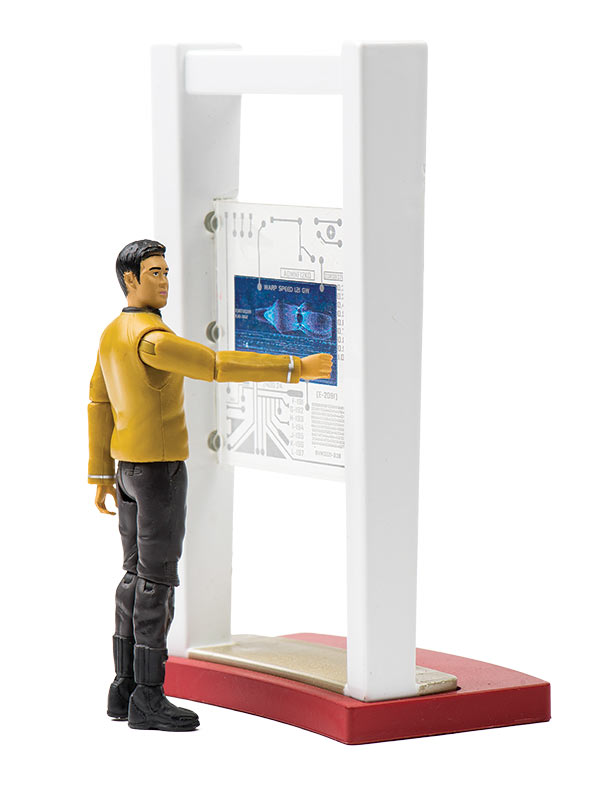 photo of control panel figurine for story about rochester alumnus writing for star trek