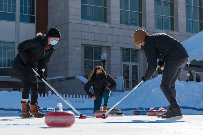 University of Rochester winterfest curling demonstration