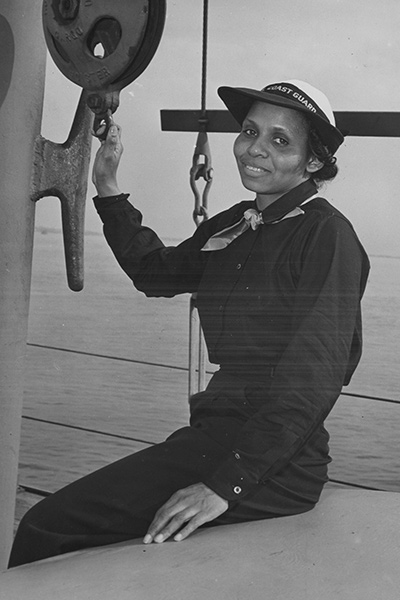 photo of University of Rochester alumnus Olivia Hooker in 1945 when she was the first Black woman in the US Coast Guard